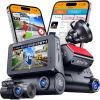 imageROVE R3 Dash Cam Front and Rear with Cabin 3 IPS Touch Screen 3 Channel Dash Cam 1440P1080P1080P IR Night Vision 5GHz WiFi Up to 30MBs Download Speed QuadMode GPS Supports 512GB Max