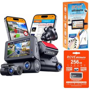 imageROVE R3 Dash Cam  Hardwire Kit  256GB Micro SD Card