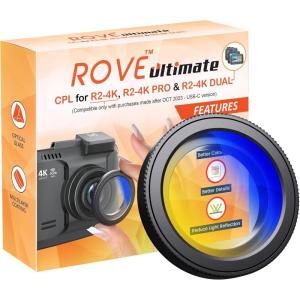 imageROVE Ultimate CPL Filter AntiGlare Circular Polarizer Lens for ROVE R24K R24K PRO and R24K Dual Dash Cam Models