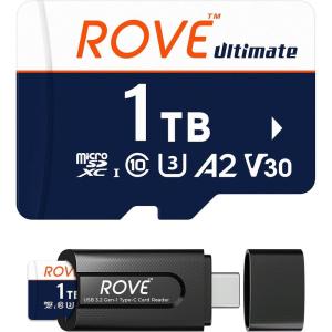 imageROVE Ultimate Micro SD Card microSDXC 256GB Memory Card with USB 32 Type C Card Reader 170MBs C10 U3 V30 4K A2 for Dash Cam Android Smart Phones Tablets Games1TB