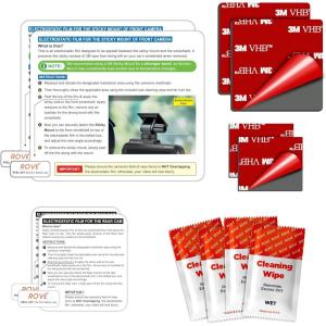 imageROVE Windshield Electrostatic Films 2PCs Front 11x95cm and 2 PCs Rear 6x55cm for R24K Dual Dash Cam ModelEfilm  Sticky Tape Front  Rear  2x