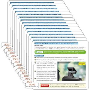 imageROVE Windshield Electrostatic Films 2PCs Front 11x95cm and 2 PCs Rear 6x55cm for R24K Dual Dash Cam ModelElectro Film Front  15x