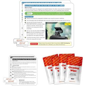 imageROVE Windshield Electrostatic Films 2PCs Front 11x95cm and 2 PCs Rear 6x55cm for R24K Dual Dash Cam ModelElectro Film Front  Rear  2x