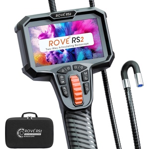 image:imageROVE RS2 TwoWay Articulating Borescope Camera with Light 1080P Industrial Endoscope Inspection Camera with 180 Articulated Slim 62mm Probe 43 IPS Screen for Wall Automotive Mechanics and DIY